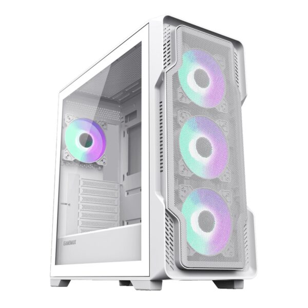 GAMEMAX Siege Tempered Glass ATX Mid Tower Computer Case - White