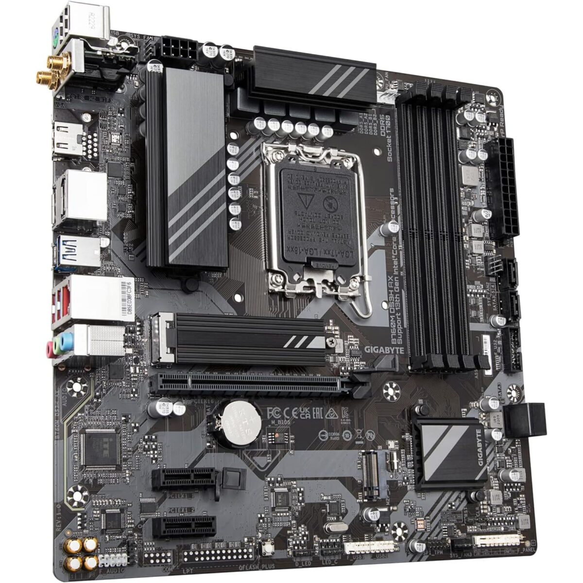 GIGABYTE B760M DS3H AX (LGA 1700 mATX DDR5 USB 3.2 Gen 2 Type-C) Motherboard - Image 3