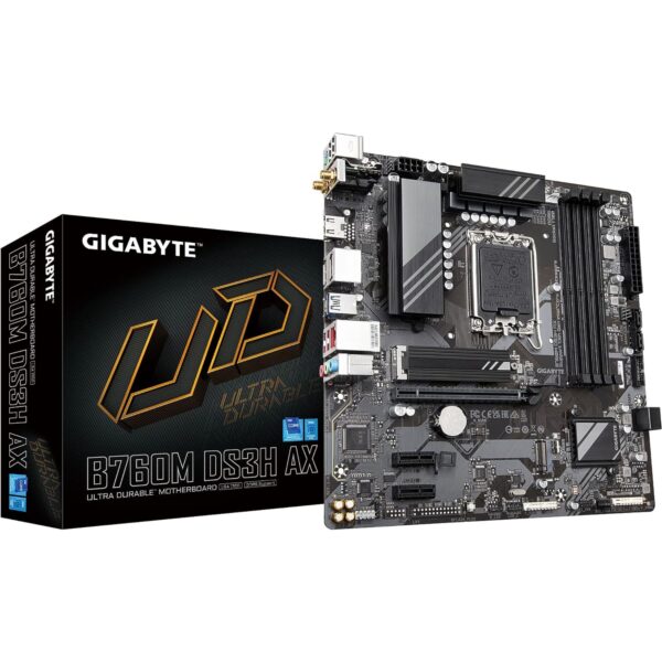 GIGABYTE B760M DS3H AX (LGA 1700 mATX DDR5 USB 3.2 Gen 2 Type-C) Motherboard