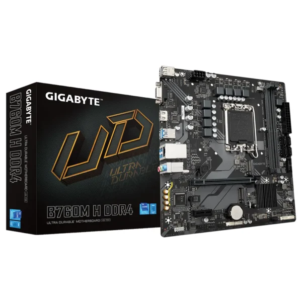 GIGABYTE B760M H DDR4 (rev. 1.0) Micro-ATX DDR4 Motherboard, Supports Core 14th/13th/12th Gen Intel Processors