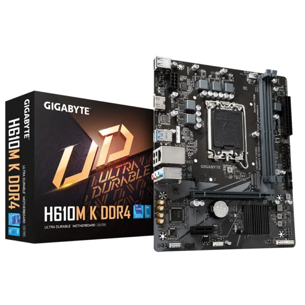 GIGABYTE H610M K DDR4 (rev. 1.0) Micro-ATX DDR4 Motherboard, Supports Core 14th/13th/12th Gen Intel Processors