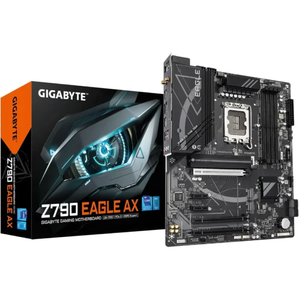 GIGABYTE Z790 Eagle AX (rev. 1.x) LGA 1700 Intel Z790 ATX Motherboard with DDR5, M.2, PCIe 5.0, USB 3.2 Gen2X2 Type-C, Intel Wi-Fi 6E, 2.5GbE LAN