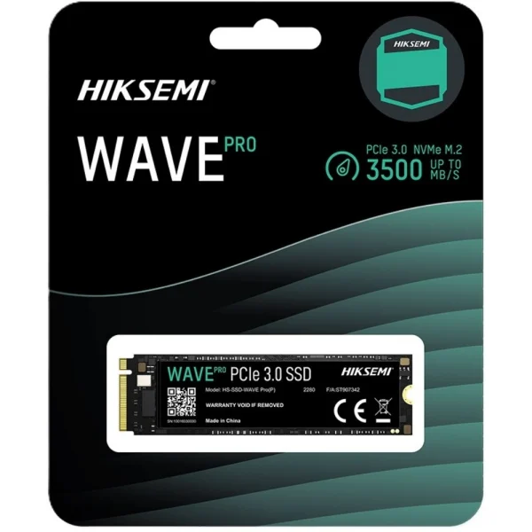 Hiksemi WAVE Pro(P) Consumer M.2 2280 PCIe 3.0 NVMe SSD 3D TLC up to 3520MB/s - 256GB