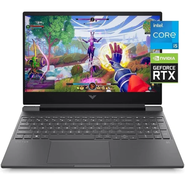 HP Victus 15 Gaming Laptop, NVIDIA GeForce RTX 3050 4GB, 12th Gen Intel Core i5-12500H, 16GB 3200MHz RAM, 512 GB PCIe 4x4 NVMe SSD, 15.6-inch Full HD Antiglare Ultraslim IPS 250-nits Display, Windows 11 Home, Backlit Keyboard, Enhanced Thermals (15-FA0043TX, 6L1R8PA, 2024)