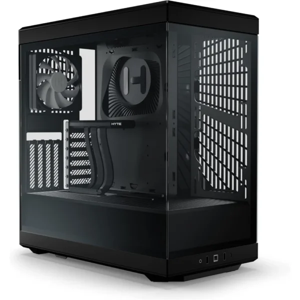 HYTE Y40 Modern Aesthetic Panoramic Tempered Glass Mid-Tower ATX Computer Gaming Case with PCIE 4.0 Riser Cable Included - Pitch Black