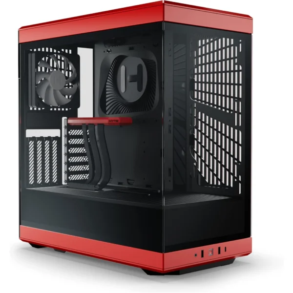 HYTE Y40 Modern Aesthetic Panoramic Tempered Glass Mid-Tower ATX Computer Gaming Case with PCIE 4.0 Riser Cable Included - Black Cherry