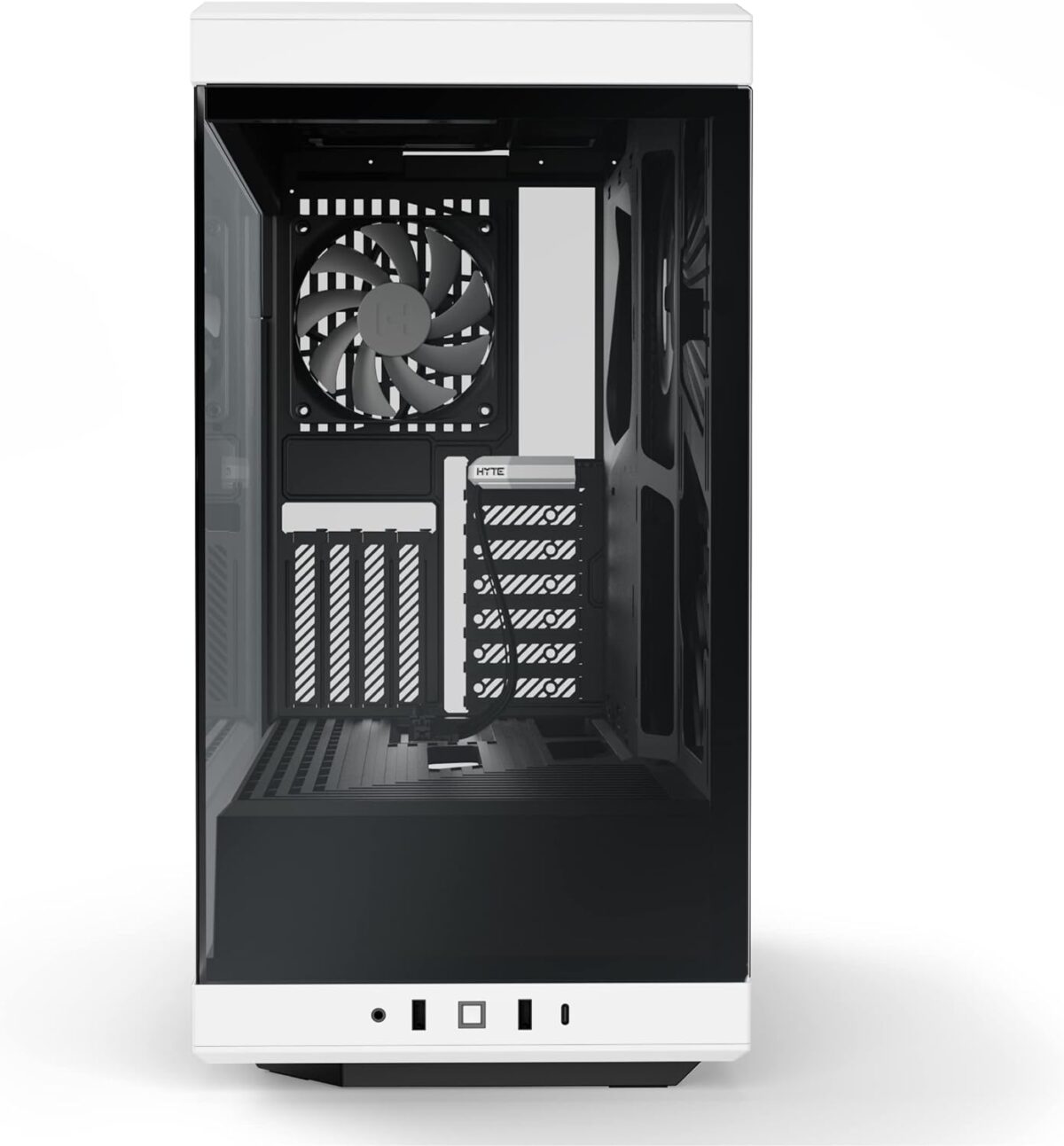 HYTE Y40 Modern Aesthetic Panoramic Tempered Glass Mid-Tower ATX Computer Gaming Case with PCIE 4.0 Riser Cable Included - Panda - Image 2