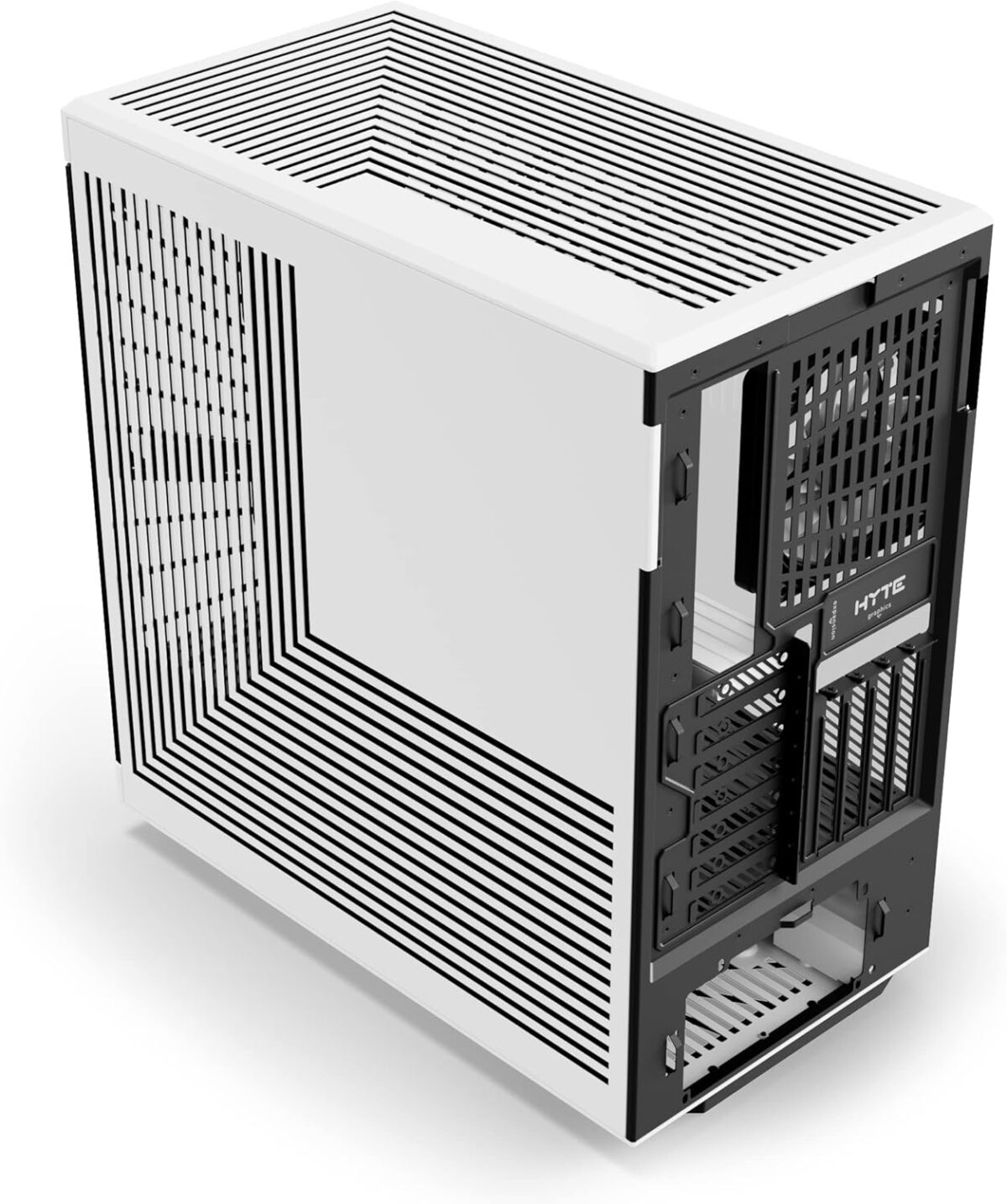 HYTE Y40 Modern Aesthetic Panoramic Tempered Glass Mid-Tower ATX Computer Gaming Case with PCIE 4.0 Riser Cable Included - Panda - Image 5