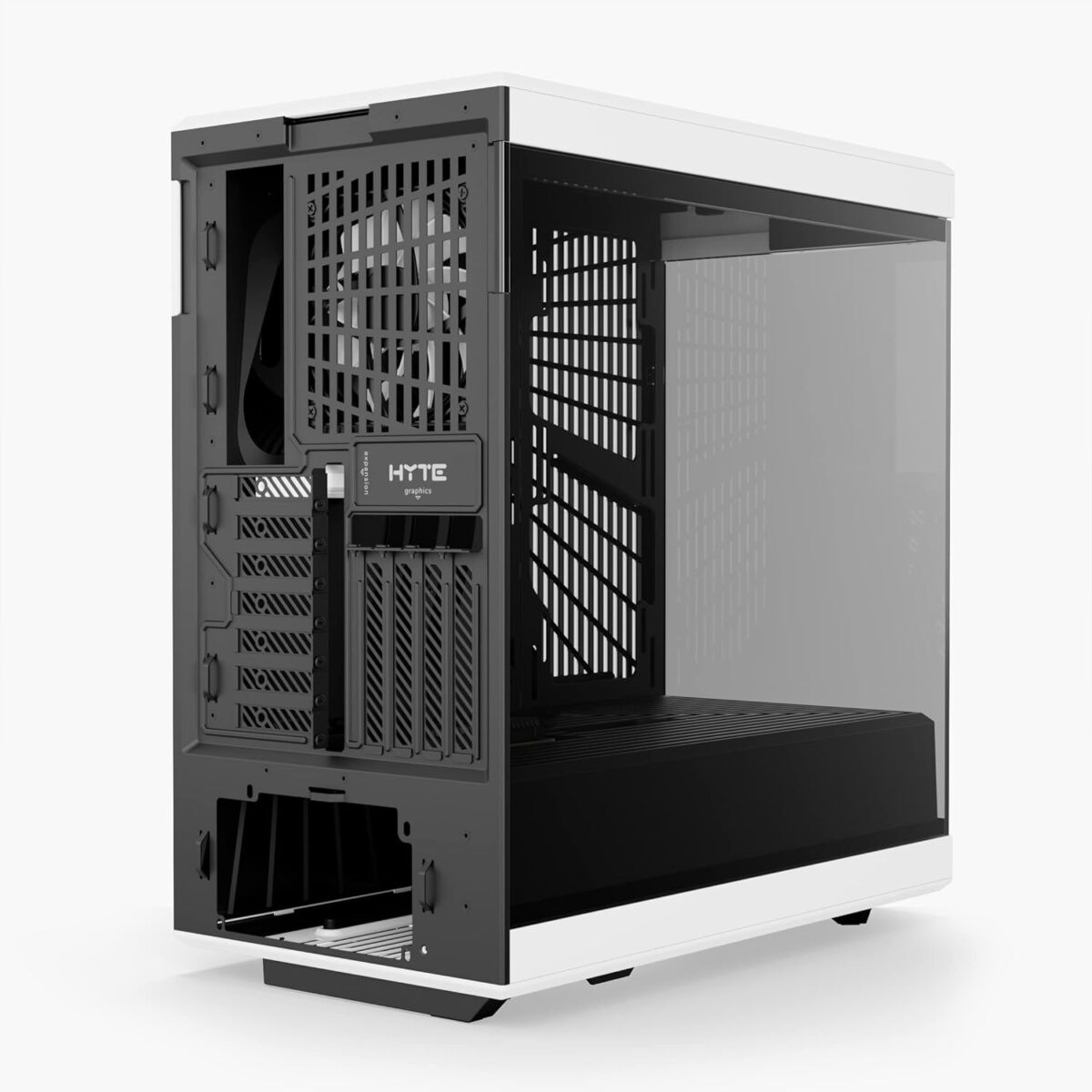 HYTE Y40 Modern Aesthetic Panoramic Tempered Glass Mid-Tower ATX Computer Gaming Case with PCIE 4.0 Riser Cable Included - Panda - Image 4