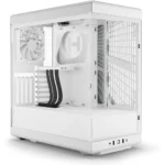 HYTE Y40 Modern Aesthetic Panoramic Tempered Glass Mid-Tower ATX Computer Gaming Case with PCIE 4.0 Riser Cable Included - Snow White