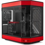 HYTE Y60 Modern Aesthetic Dual Chamber Panoramic Tempered Glass Mid-Tower ATX Computer Gaming Case with PCIE 4.0 Riser Cable Included, Black Cherry