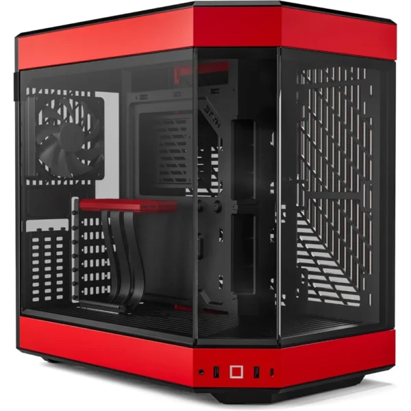 HYTE Y60 Modern Aesthetic Dual Chamber Panoramic Tempered Glass Mid-Tower ATX Computer Gaming Case with PCIE 4.0 Riser Cable Included, Black Cherry