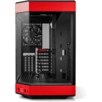 HYTE Y60 Modern Aesthetic Dual Chamber Panoramic Tempered Glass Mid-Tower ATX Computer Gaming Case with PCIE 4.0 Riser Cable Included, Black Cherry - Image 2