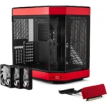 HYTE Y60 Modern Aesthetic Dual Chamber Panoramic Tempered Glass Mid-Tower ATX Computer Gaming Case with PCIE 4.0 Riser Cable Included, Black Cherry - Image 6