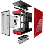 HYTE Y60 Modern Aesthetic Dual Chamber Panoramic Tempered Glass Mid-Tower ATX Computer Gaming Case with PCIE 4.0 Riser Cable Included, Black Cherry - Image 7