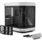 HYTE Y60 Modern Aesthetic Dual Chamber Panoramic Tempered Glass Mid-Tower ATX Computer Gaming Case with PCIE 4.0 Riser Cable Included, Panda - Image 6