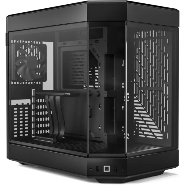 HYTE Y60 Modern Aesthetic Dual Chamber Panoramic Tempered Glass Mid-Tower ATX Computer Gaming Case with PCIE 4.0 Riser Cable Included, Pitch Black