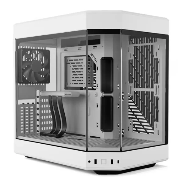 HYTE Y60 Modern Aesthetic Dual Chamber Panoramic Tempered Glass Mid-Tower ATX Computer Gaming Case with PCIE 4.0 Riser Cable Included, Snow White