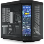 HYTE Y70 Touch Dual Chamber ATX Mid Tower Modern Aesthetic Computer Gaming Case with Integrated 4K LCD Touchscreen - Pitch Black
