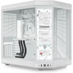 HYTE Y70 Touch Dual Chamber ATX Mid Tower Modern Aesthetic Computer Gaming Case with Integrated 4K LCD Touchscreen - Snow White