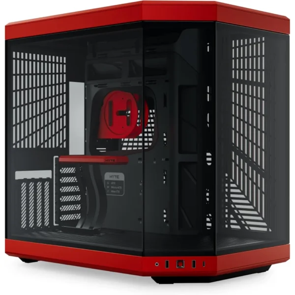 HYTE Y70 Upgraded Modern Aesthetic Dual Chamber Panoramic Tempered Glass Mid-Tower ATX Computer Gaming Case with PCIE 4.0 Riser Cable Included, Black Cherry