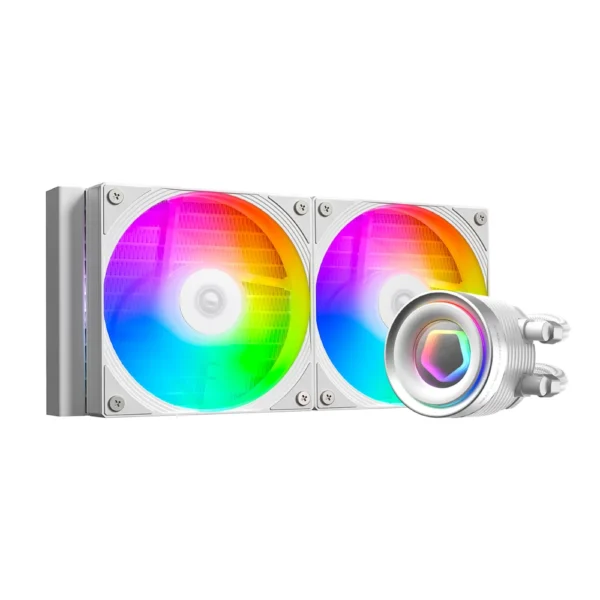 ID-COOLING FX240 INF ARGB 240mm AIO Liquid CPU Cooler w/ Infinity Mirror Display - White