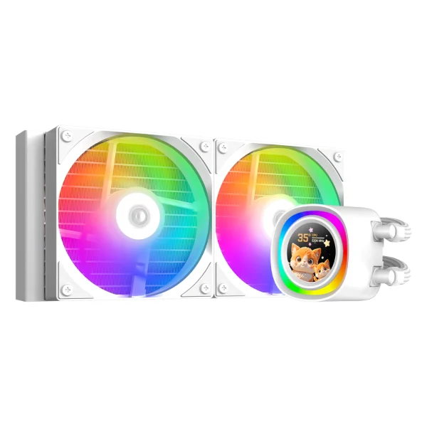 ID-COOLING FX240 LCD ARGB 240mm AIO Liquid CPU Cooler w/ 1.48in LCD and Silent Fans