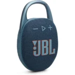 JBL CLIP5 Bluetooth Speaker, USB C Charging, IP67 Dustproof, Waterproof, App Compatible, Carabiner Structure, Passive Radiator Included, Portable - Blue
