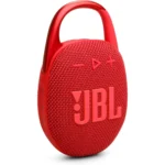 JBL CLIP5 Bluetooth Speaker, USB C Charging, IP67 Dustproof, Waterproof, App Compatible, Carabiner Structure, Passive Radiator Included, Portable - Red