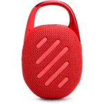 JBL CLIP5 Bluetooth Speaker, USB C Charging, IP67 Dustproof, Waterproof, App Compatible, Carabiner Structure, Passive Radiator Included, Portable - Red - Image 4