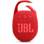 JBL CLIP5 Bluetooth Speaker, USB C Charging, IP67 Dustproof, Waterproof, App Compatible, Carabiner Structure, Passive Radiator Included, Portable - Red - Image 5