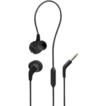 JBL Endurance Run 2 Waterproof Wired Sports In-Ear Headphones, Fliphook Desigh, Flexsoft Technology, IPX5 Sweatproof, Hands-Free Calls, Magnetic Buds - Black