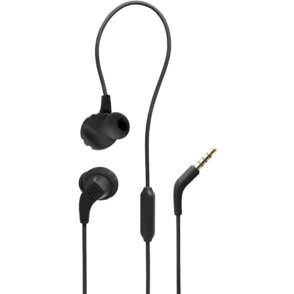 JBL Endurance Run 2 Waterproof Wired Sports In-Ear Headphones, Fliphook Desigh, Flexsoft Technology, IPX5 Sweatproof, Hands-Free Calls, Magnetic Buds - Black