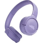 JBL TUNE 520BT Bluetooth Headphones, Enclosed, Up to 57 Hours of Continuous Playback, On-Ear, USB Type-C Charging, Multipoint, JBL App - Purple