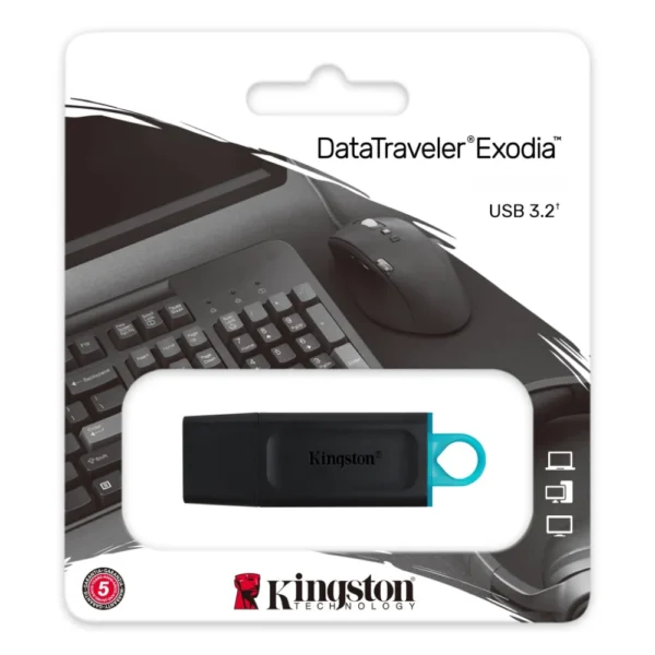 Kingston DataTraveler Exodia USB 3.2 Gen 1 Flash Drive, DTX/64GB, Read Speed Up to 100MB/s