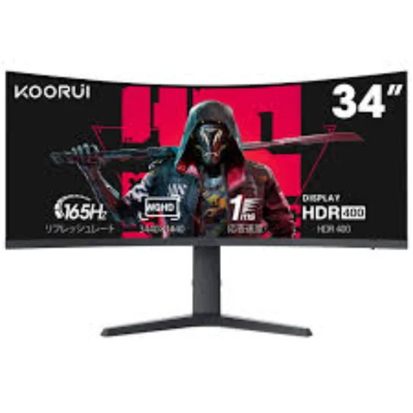 KOORUI G3441XC 34-inch WQHD Curved 240Hz 1ms MPRT, sRGB 125%, Adobe RGB 102%, VA 1500R Curvature, AMD FreeSync Premium, 95% DCI-P3, Height Adjustable Stand HDR 400 Gaming Monitor