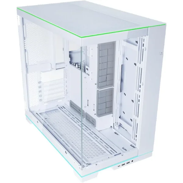 Lian Li O11D EVO RGB E-ATX gaming dual chamber case - White - ARGB lighting strips - Up to 420mm radiator - Cable management - Front and side tempered glass panels - Reversible chassis (O11DERGBW.US)