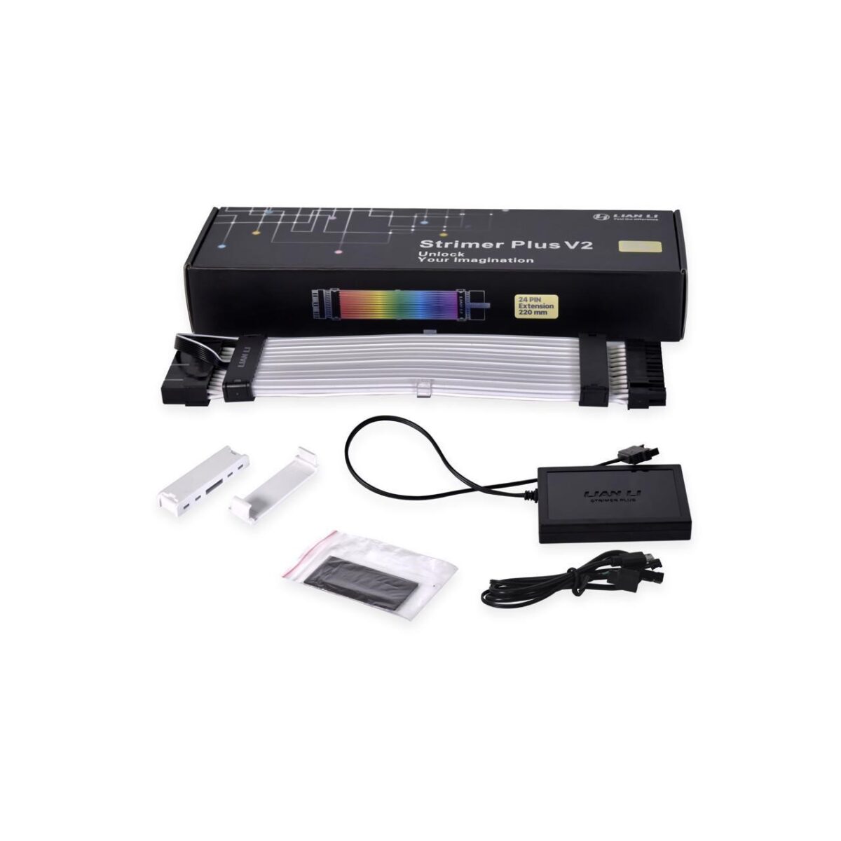 Lian Li Strimer Plus V2 24 Pin Addressable RGB Power Extension Cable, Strimer L-connect 3.0 Controller Included - Image 2
