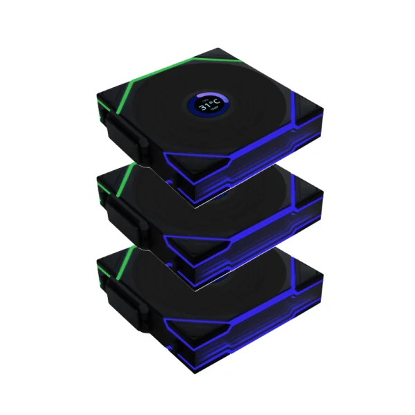 Lian Li UNI Fan TL Wireless LCD Triple Pack - Black