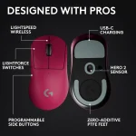 Logitech G Pro X Superlight 2 DEX Wireless Gaming Mouse – Magenta - Image 3