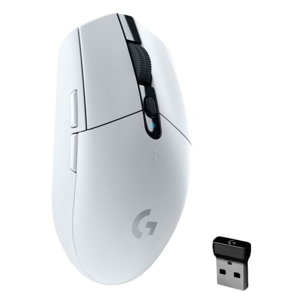 Logitech G305 LIGHTSPEED Wireless Gaming Mouse, Hero 12K Sensor, 12,000 DPI, Lightweight, 6 Programmable Buttons, 250h Battery Life, On-Board Memory, PC/Mac - White