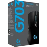 Logitech G703 Lightspeed Wireless Gaming Mouse W/Hero 25K Sensor, PowerPlay Compatible, Lightsync RGB, Lightweight 95G+10G Optional, 100-25, 600 DPI, Rubber Side Grips - Black - Image 2