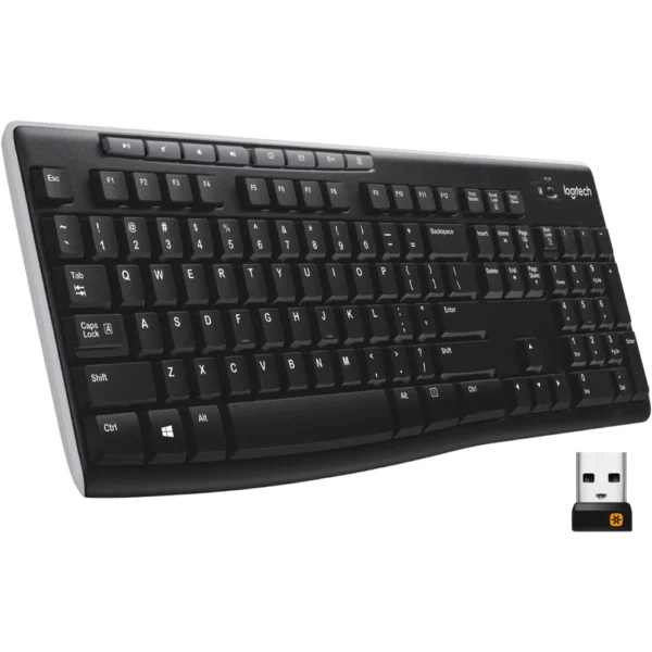 Logitech K270 Wireless Keyboard for Windows, 2.4GHz Wireless, Full-Size, Number Pad, 8 Multimedia Keys
