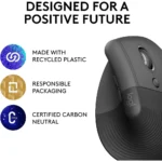 Logitech Lift Vertical Ergonomic Wireless Mouse - Graphite - Image 3