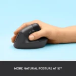 Logitech Lift Vertical Ergonomic Wireless Mouse - Graphite - Image 4
