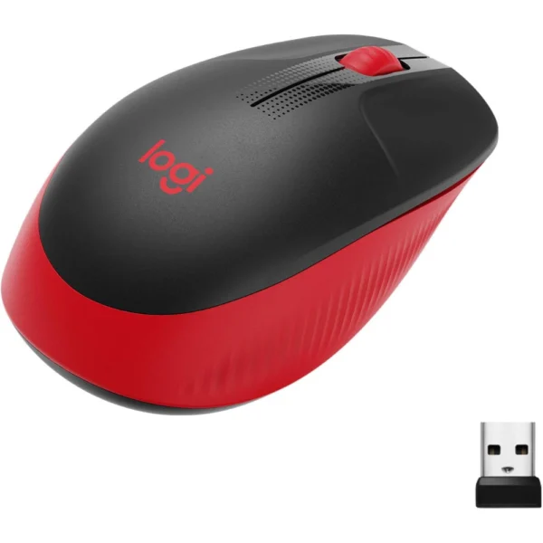 Logitech M190 Wireless Mouse Full Size Comfort Curve Design 1000DPI - Red