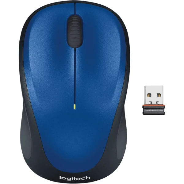 Logitech M235 Wireless Mouse, Compact Ambidextrous Design, Optical Tracking, 2.4GHz Wireless Receiver – Blue