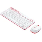 Logitech MK240 NANO Wireless Keyboard and Mouse Combo - White/Red - Image 3
