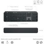 Logitech MX Keys S Combo - Performance Wireless Keyboard and Mouse with Palm Rest - Image 2