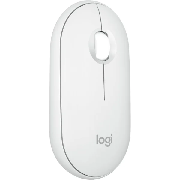 Logitech Pebble Mouse 2 M350s Slim Bluetooth Wireless Mouse, Portable, Lightweight, Customizable Button, Quiet Clicks (Tonal White)
